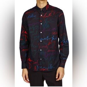 Paul Smith Black Shirt with Multicolor Design